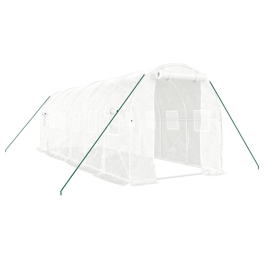 Vidaxl Garden drivhus med stålramme 12 m² 6x2x2 m hvid