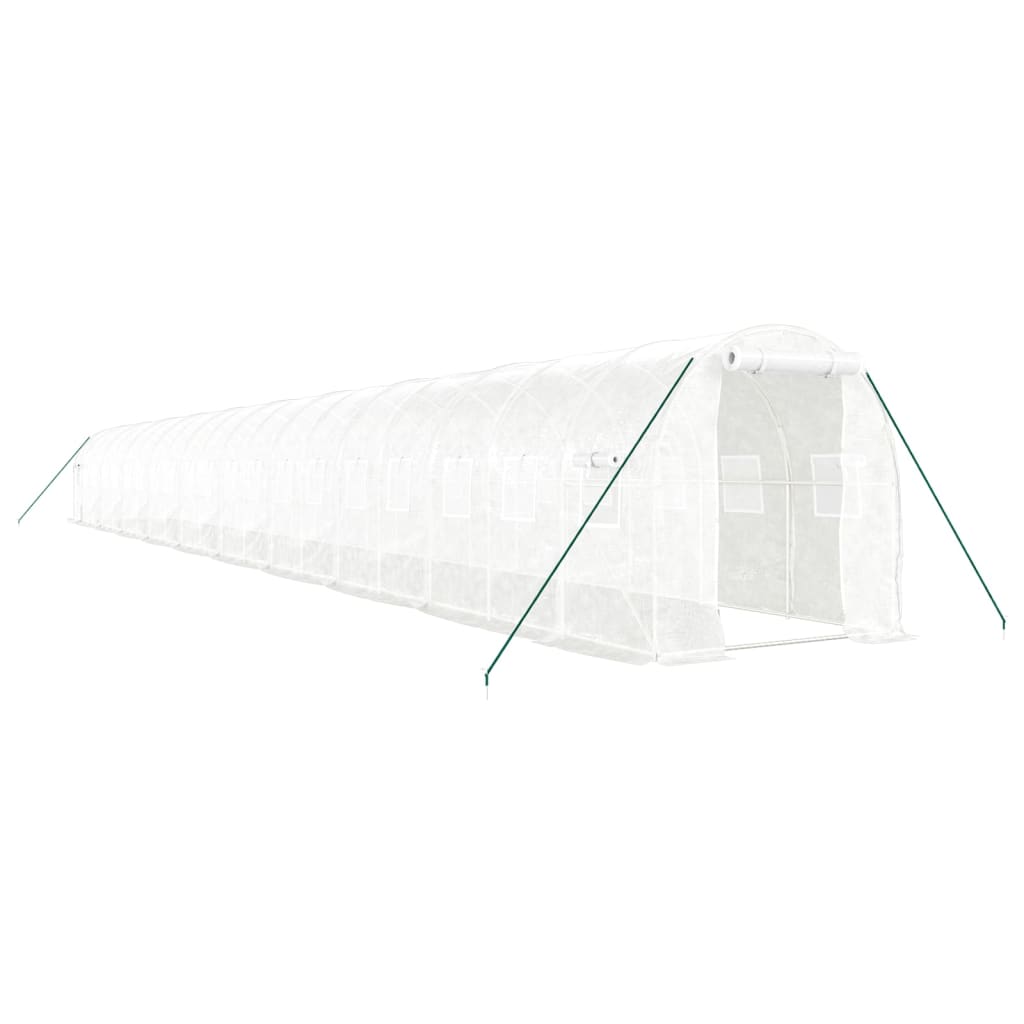 Vidaxl Garden Greenhouse med stålramme 40 m² 20x2x2 m hvid