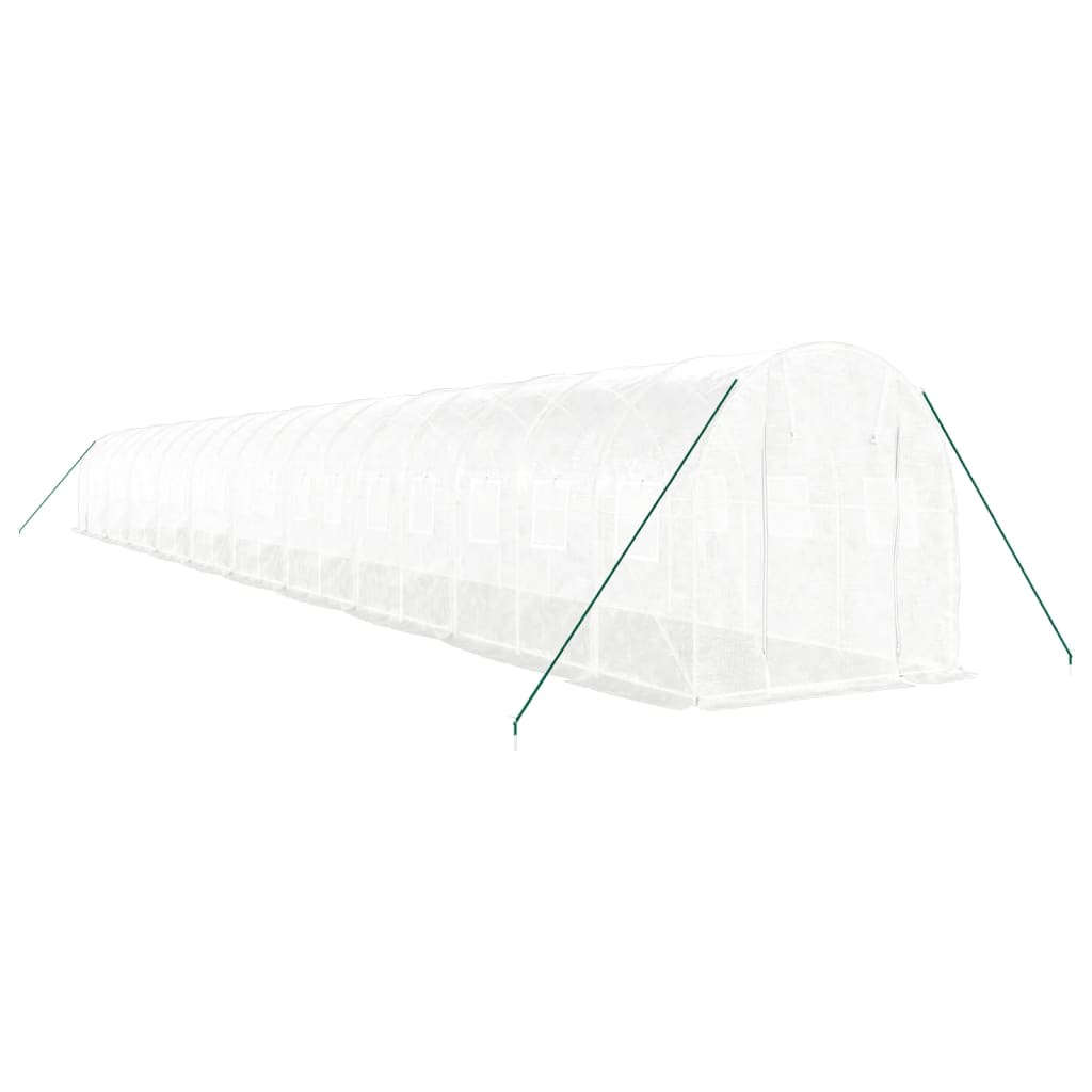 Vidaxl Garden Greenhouse med stålramme 40 m² 20x2x2 m hvid