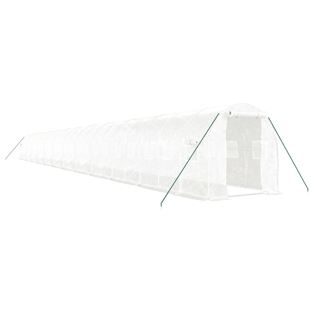 Vidaxl Garden drivhus med stålramme 48 m² 24x2x2 m hvid