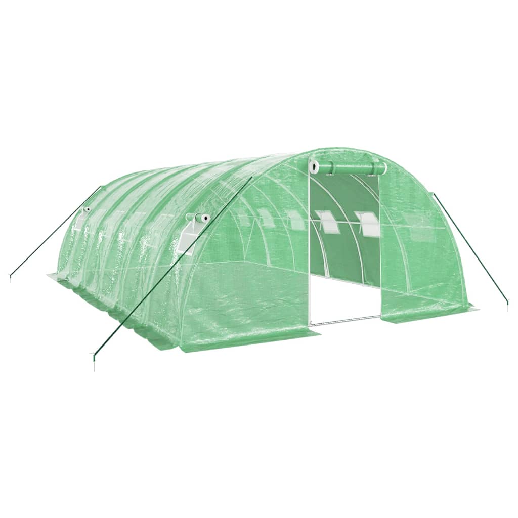 Vidaxl Garden drivhus med stålramme 24 m² 6x4x2 m grøn