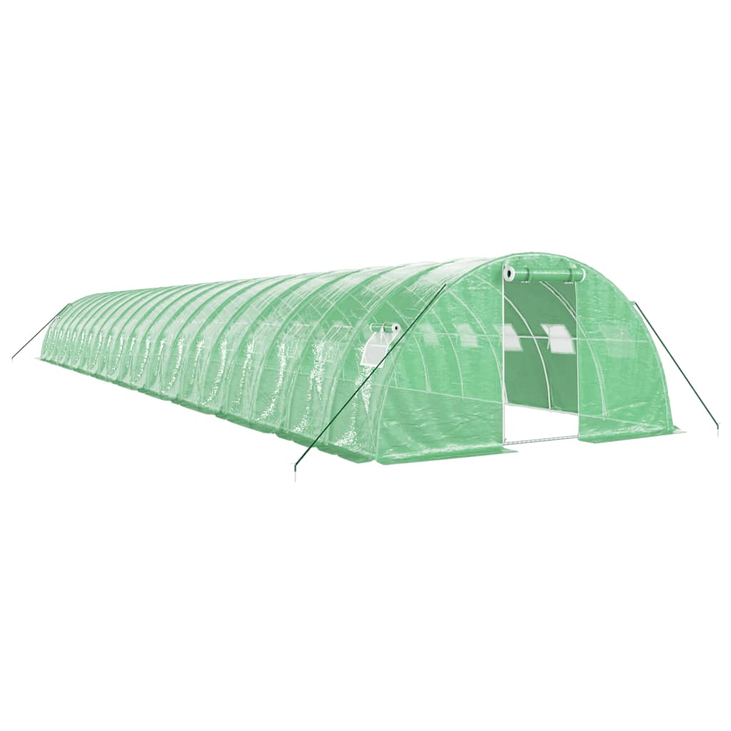 Vidaxl Garden Greenhouse med stålramme 80 m² 20x4x2 m grøn