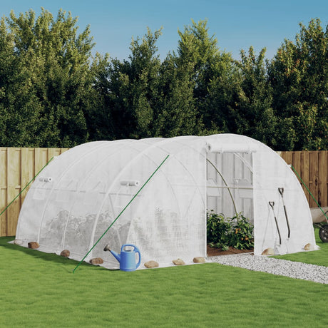 Vidaxxl drivhus med stålramme hvid 16 m² 4x4x2 m