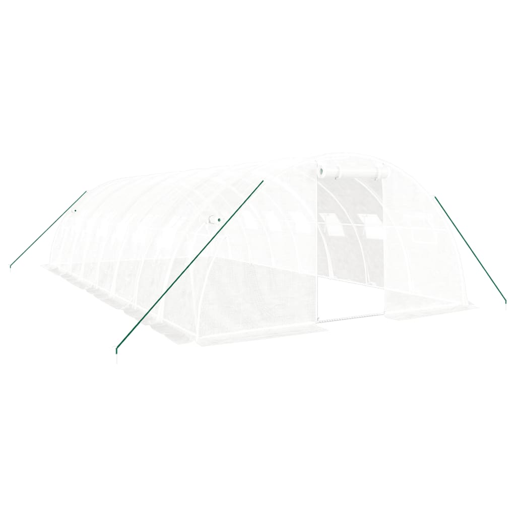 Vidaxl Garden drivhus med stålramme 32 m² 8x4x2 m hvid