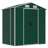 Vidaxl Garden Shed 191x130x198 cm Galvaniseret stålgrøn