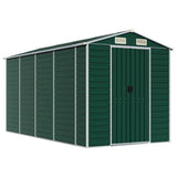 Vidaxl Garden Shed 191x385x198 cm Galvaniseret stålgrøn
