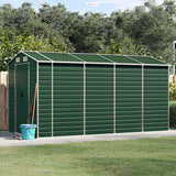 Vidaxl Garden Shed 191x385x198 cm Galvaniseret stålgrøn