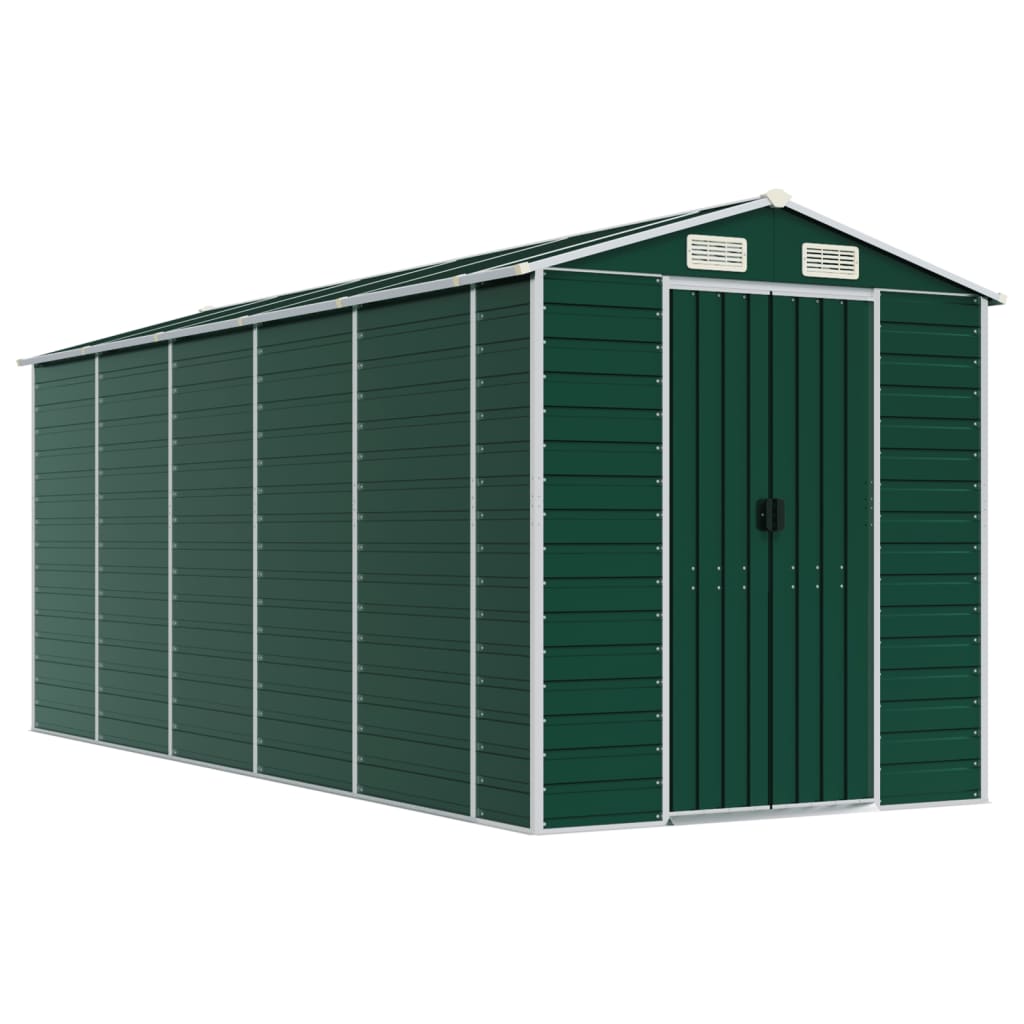 Vidaxl Garden Shed 191x470x198 cm Galvaniseret stålgrøn