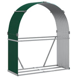 Vidaxx brændeopbevaring 120x45x140 cm galvaniseret stålgrøn