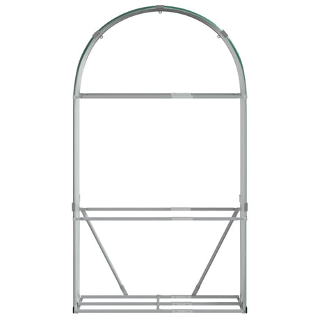 Vidaxx brændeopbevaring 120x45x210 cm galvaniseret stålgrøn