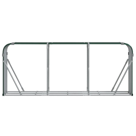 Vidaxx brændeopbevaring 234x45x100 cm galvaniseret stålgrøn