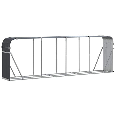 Vidaxx brændeopbevaring 300x45x100 cm galvaniseret stål antracit