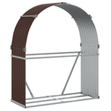 Vidaxx brændeopbevaring 120x45x140 cm galvaniseret stålbrun
