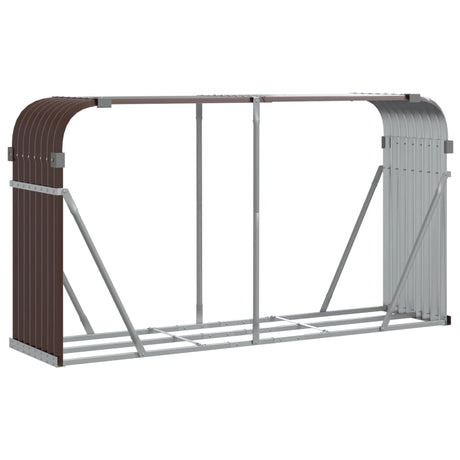 Vidaxx brændeopbevaring 180x45x100 cm galvaniseret stålbrun