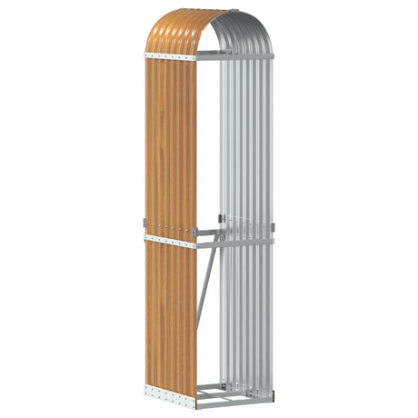 Vidaxx brændeopbevaring 40x45x170 cm galvaniseret stål træ look