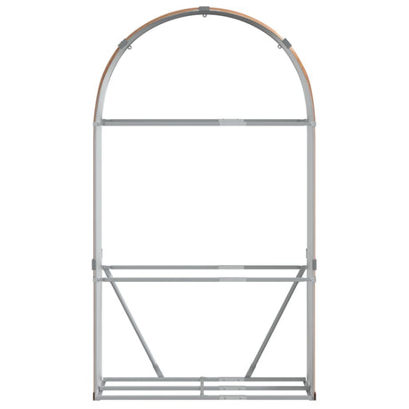 Vidaxx brændeopbevaring 120x45x210 cm galvaniseret stål træ look