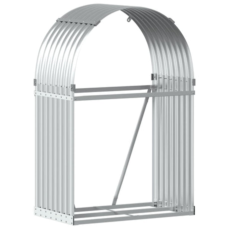 Vidaxx brændeopbevaring 80x45x120 cm galvaniseret stål sølvfarvet