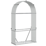Vidaxx brændeopbevaring 120x45x210 cm galvaniseret stål sølvfarve