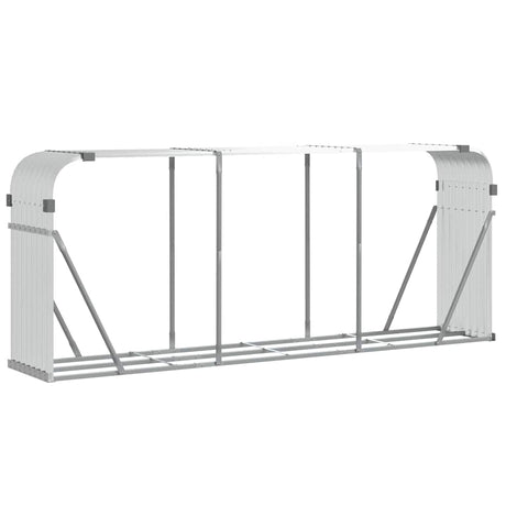 Vidaxx brændeopbevaring 234x45x100 cm galvaniseret stål sølvfarve