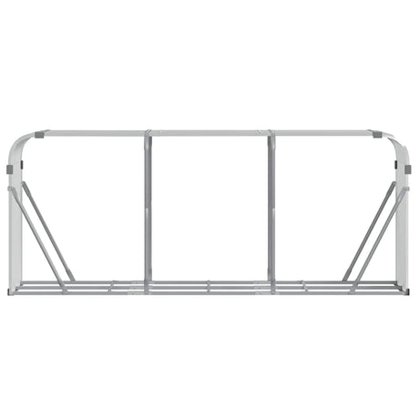 Vidaxx brændeopbevaring 234x45x100 cm galvaniseret stål sølvfarve