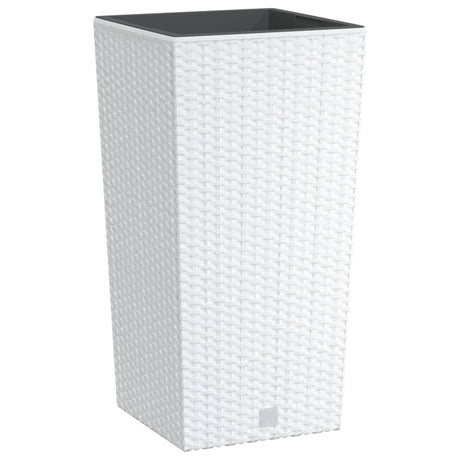Vidaxl Planter med aftagelig bakke rotting se 11 26,5 l pp hvid