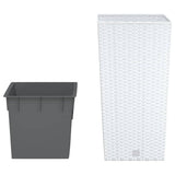 Vidaxl Planter med aftagelig bakke rotting se 11 26,5 l pp hvid
