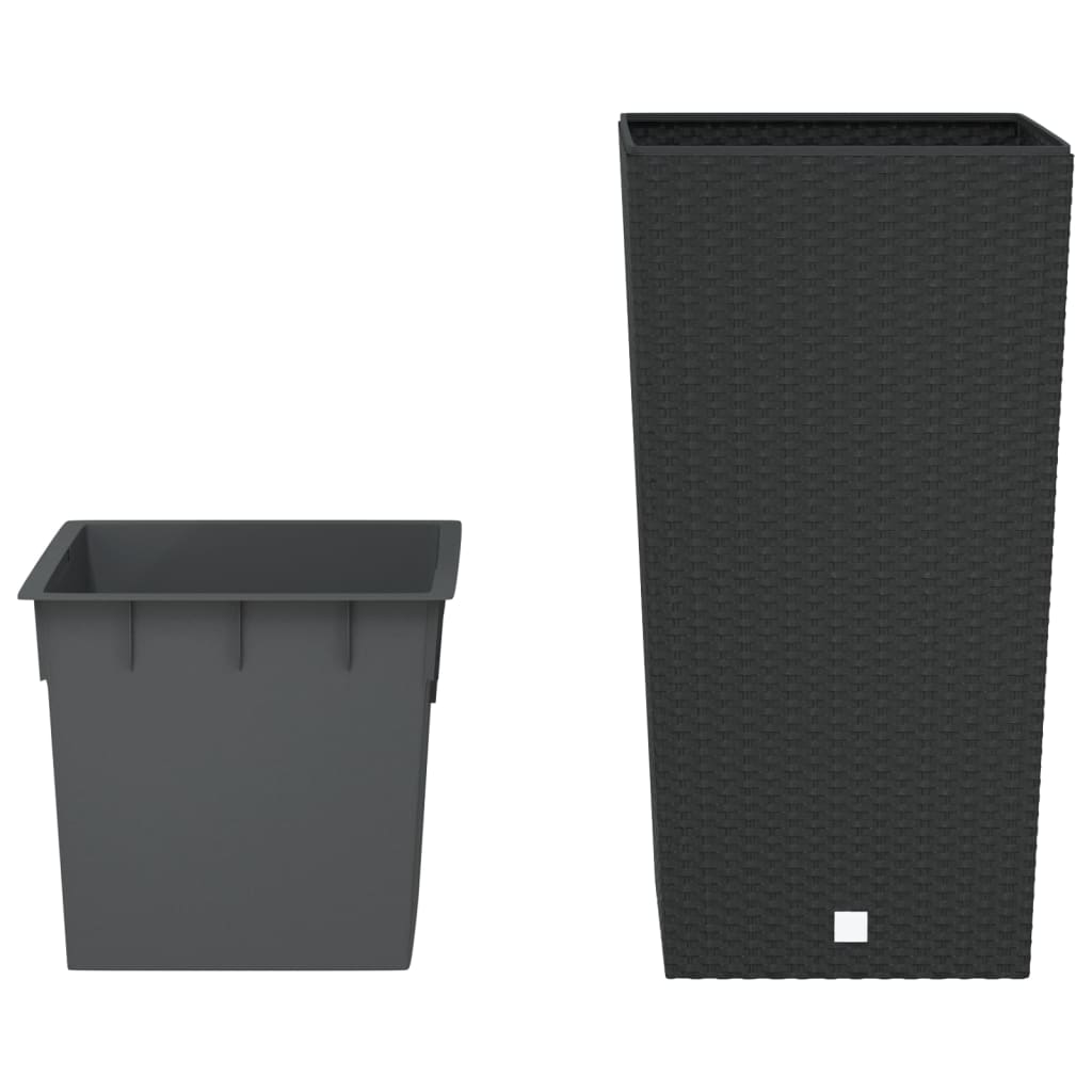 Vidaxl Planter med aftagelig bakke rottan Look 21 49 L PP Anthracite