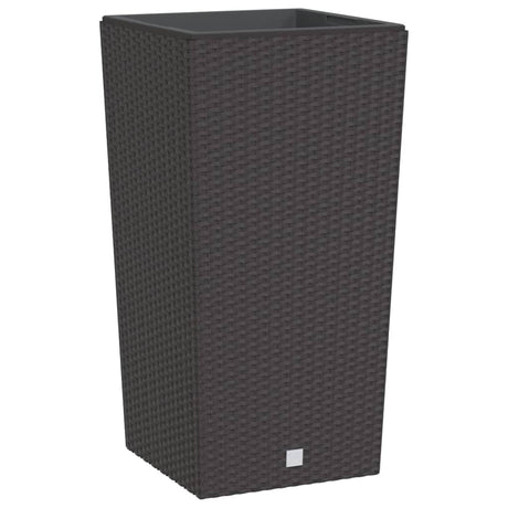 Vidaxl plantenbak met uitneembare bak rattan-look 21 49 l pp bruin