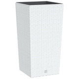 Vidaxl Planter med aftagelig bakke rotting look 21 49 l pp hvid