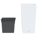 Vidaxl Planter med aftagelig bakke rotting look 21 49 l pp hvid