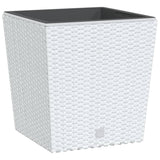 Vidaxxl planter med aftagelig bakke rotting look 21 32 l pp hvid