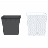 Vidaxxl planter med aftagelig bakke rotting look 21 32 l pp hvid