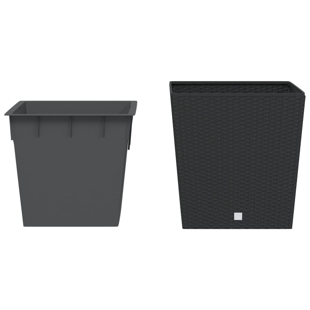 Vidaxxl planter med aftagelig bakke rotting look 37 64 l pp anthracit