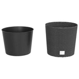 Vidaxl Planter Fjernelig container Rattan Look 15 15.3 L PP Anthracite