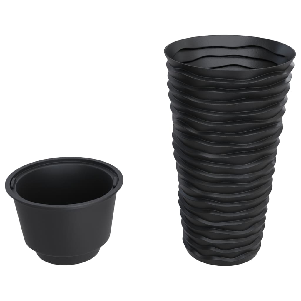 Vidaxl Planter med aftagelig bakke ribbet 8 22 L PP Anthracite