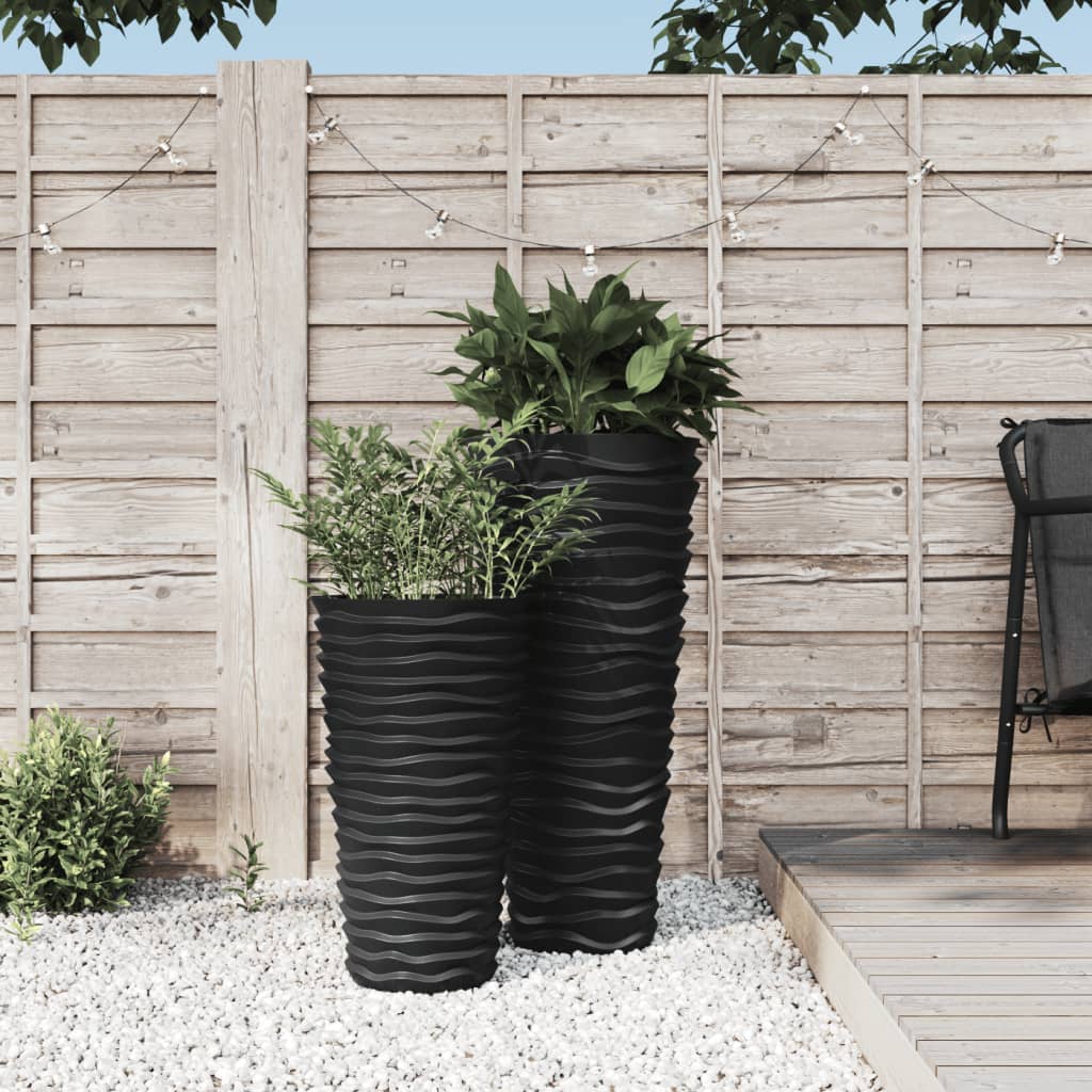 Vidaxl Planter med aftagelig bakke ribbet 8 22 L PP Anthracite
