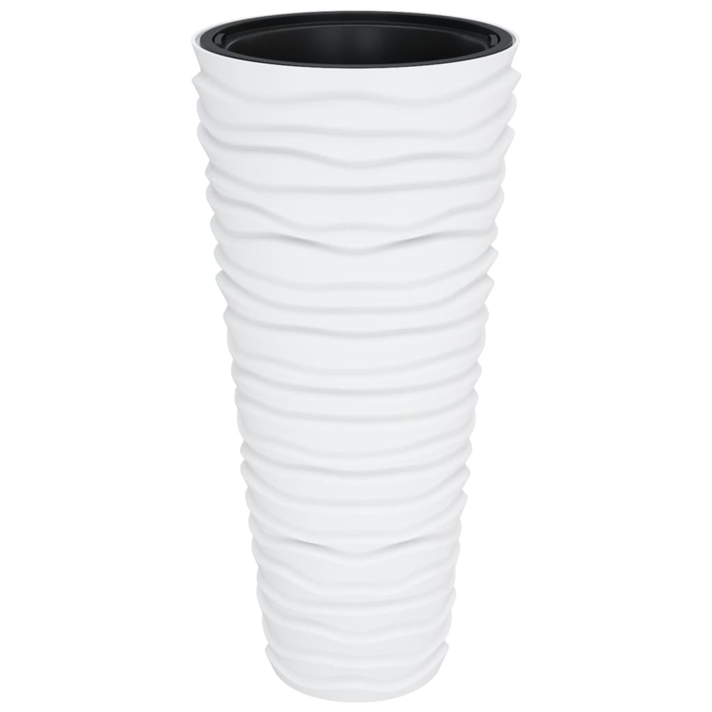 Vidaxl plantenbak met uitneembare bak geribbeld 18 45 l pp wit
