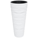 Vidaxl plantenbak met uitneembare bak geribbeld 18 45 l pp wit