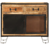 Vidaxl dressoir 80x31x66 cm massief ruw mangohout en metaal