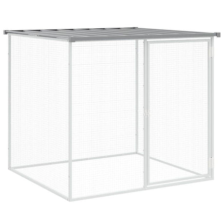 Vidaxx Choldkoloop med tag 103x98x90 cm galvaniseret stål lysegrå