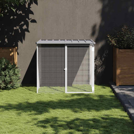 Vidaxx Choldkoloop med tag 103x98x90 cm galvaniseret stål lysegrå