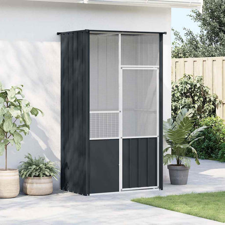 Vidaxxl Bird Cage 115x78x200 cm Galvaniseret stål Antracitfarve