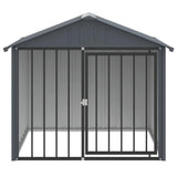 Vidaxxl Doghouse med tag 117x103x102 cm galvaniseret stål sort
