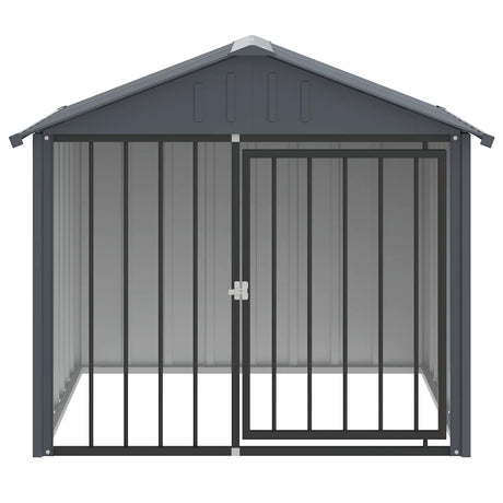 Vidaxxl Doghouse med tag 117x103x102 cm galvaniseret stål sort