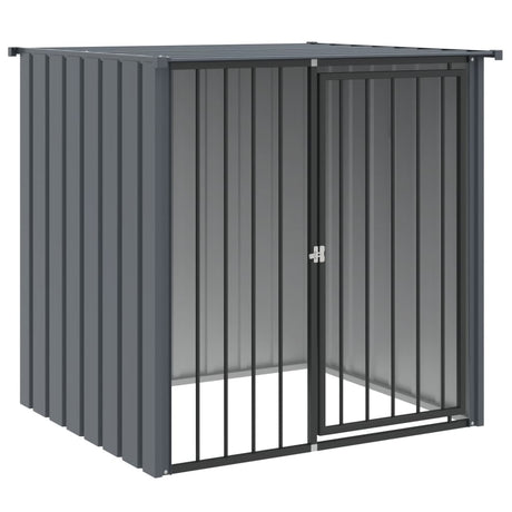 Vidaxxl Doghouse med tag 110x103x109 cm galvaniseret stål sort