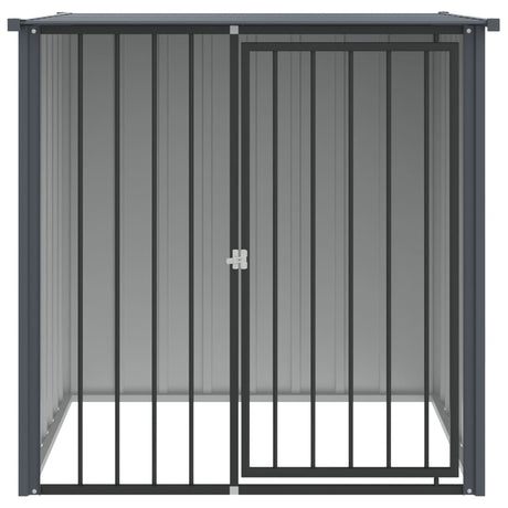Vidaxxl Doghouse med tag 110x103x109 cm galvaniseret stål sort
