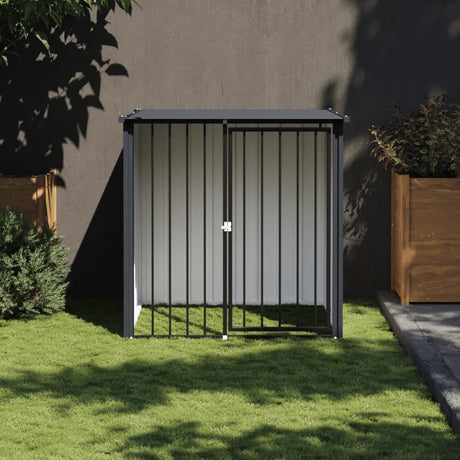 Vidaxxl Doghouse med tag 110x103x109 cm galvaniseret stål sort