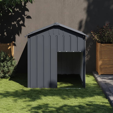 Vidaxxl Doghouse med tag 117x153x123 cm galvaniseret stål antracit