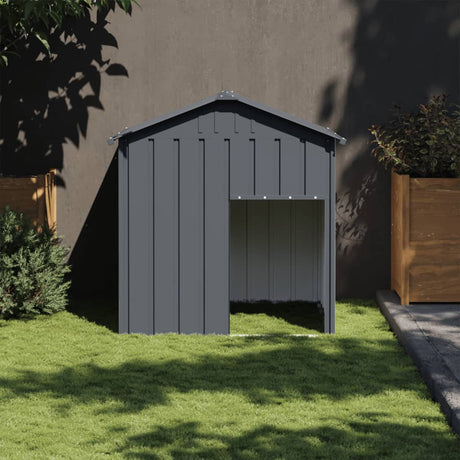 Vidaxxl Doghouse med tag 117x103x123 cm galvaniseret stål antracit