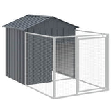 Vidaxxl Doghouse med tag 117x201x123 cm galvaniseret stål antracit
